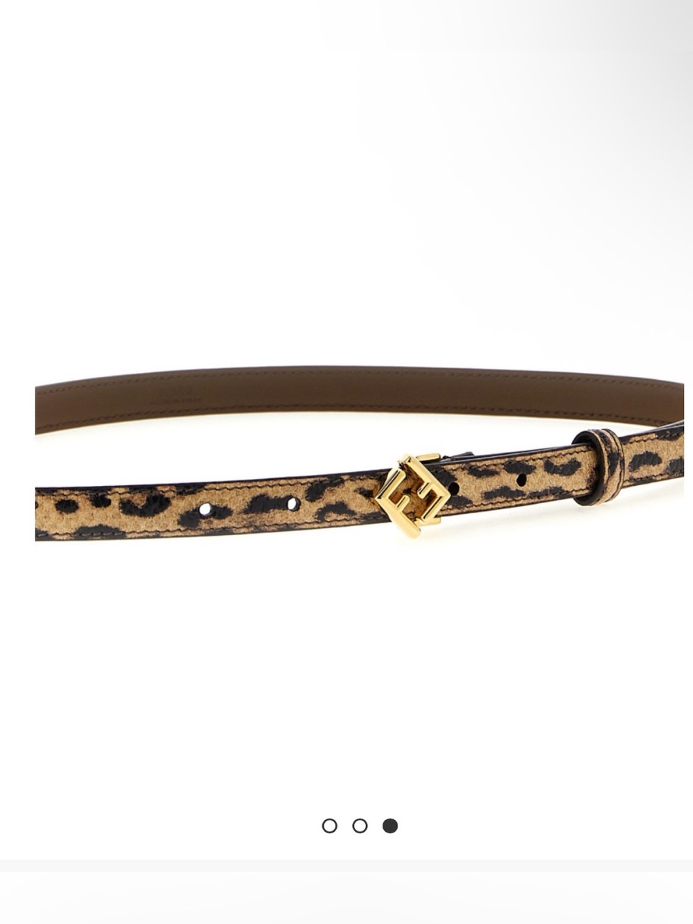 Fendi Leopard Print Skinny Leather Belt in Brown S 75cm